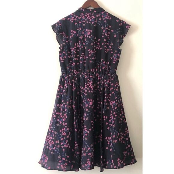 Madewell Silk Dress in Night Orchid Floral Size 6 / excellent - Picture 6 of 8